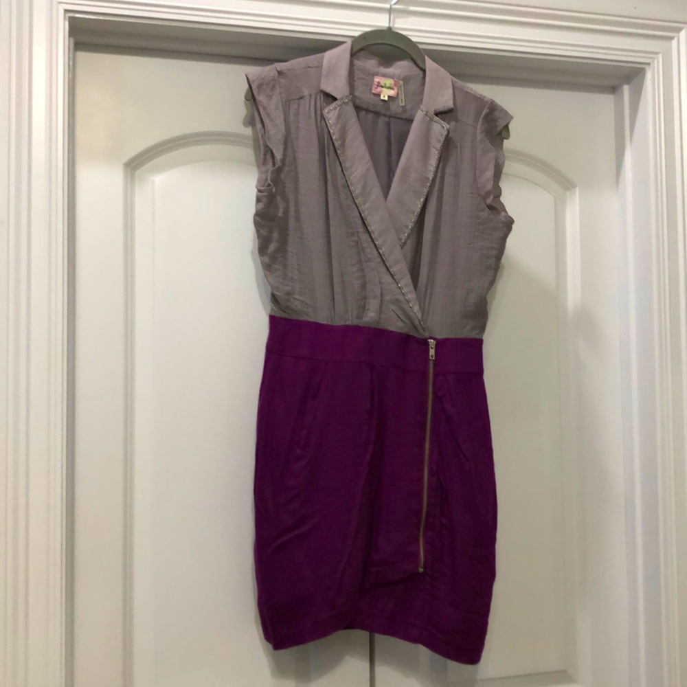 Unique Grey and Purple Boutique Dress